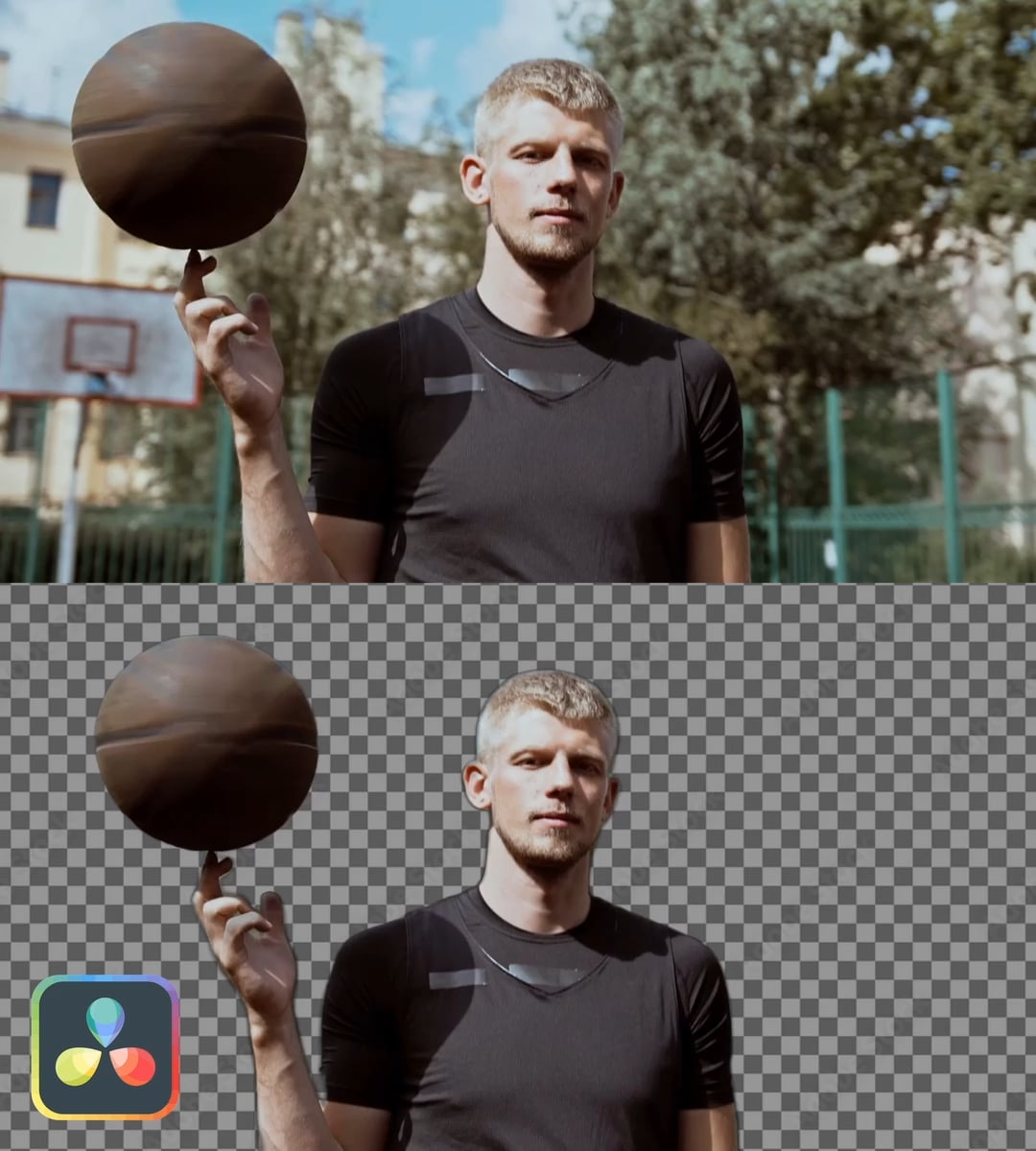 DaVinci Resolve Magic Mask AI 抠图实操界面